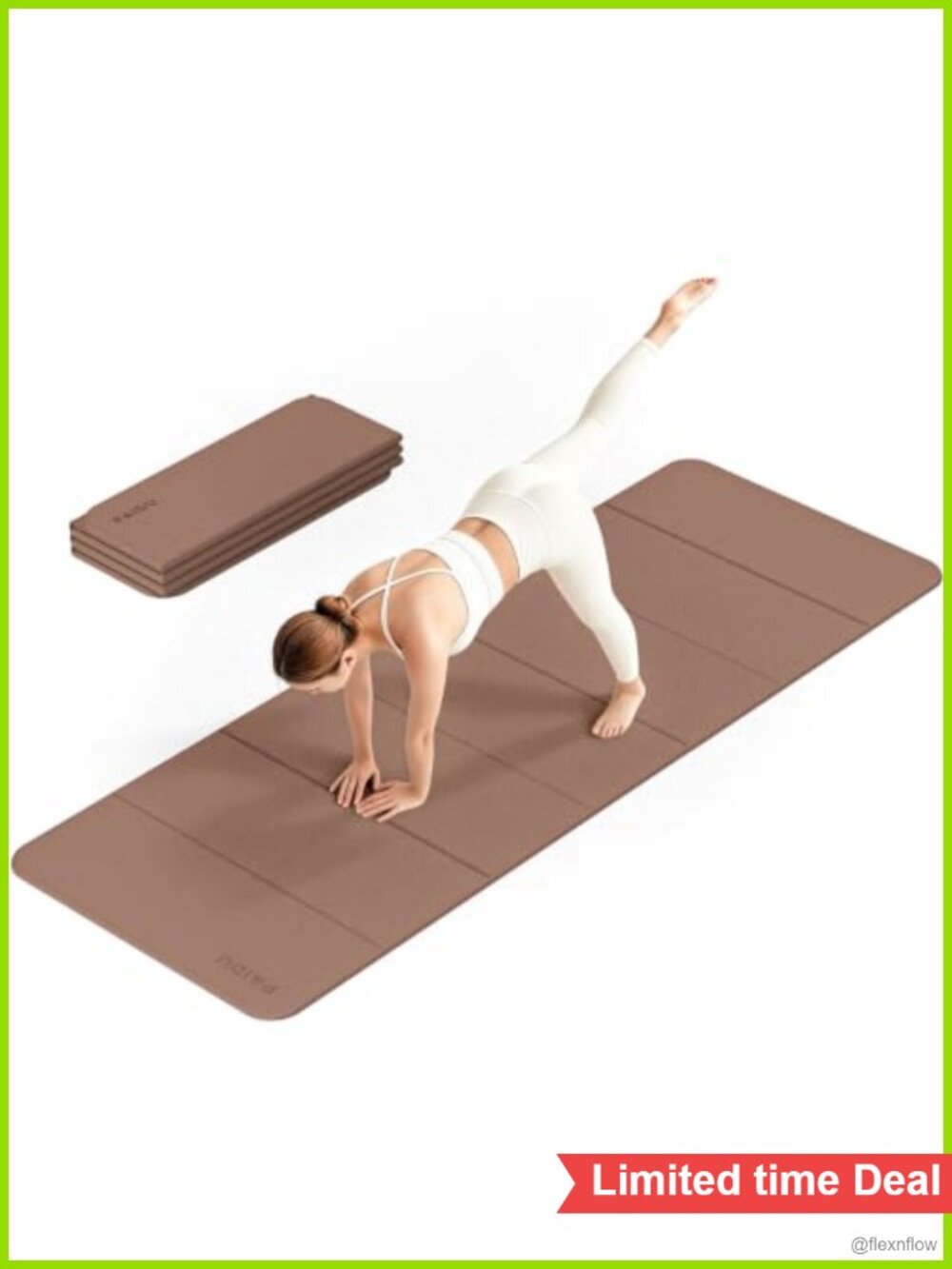 Foldable Yoga Mat 10mm Thick Non-Slip Exercise Mat for Fitness Pilates